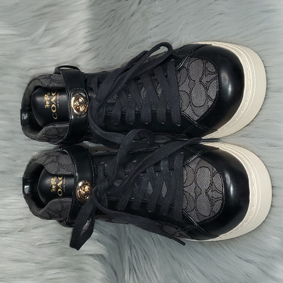 Coach black high top designer sneakers - Picture 2 of 3